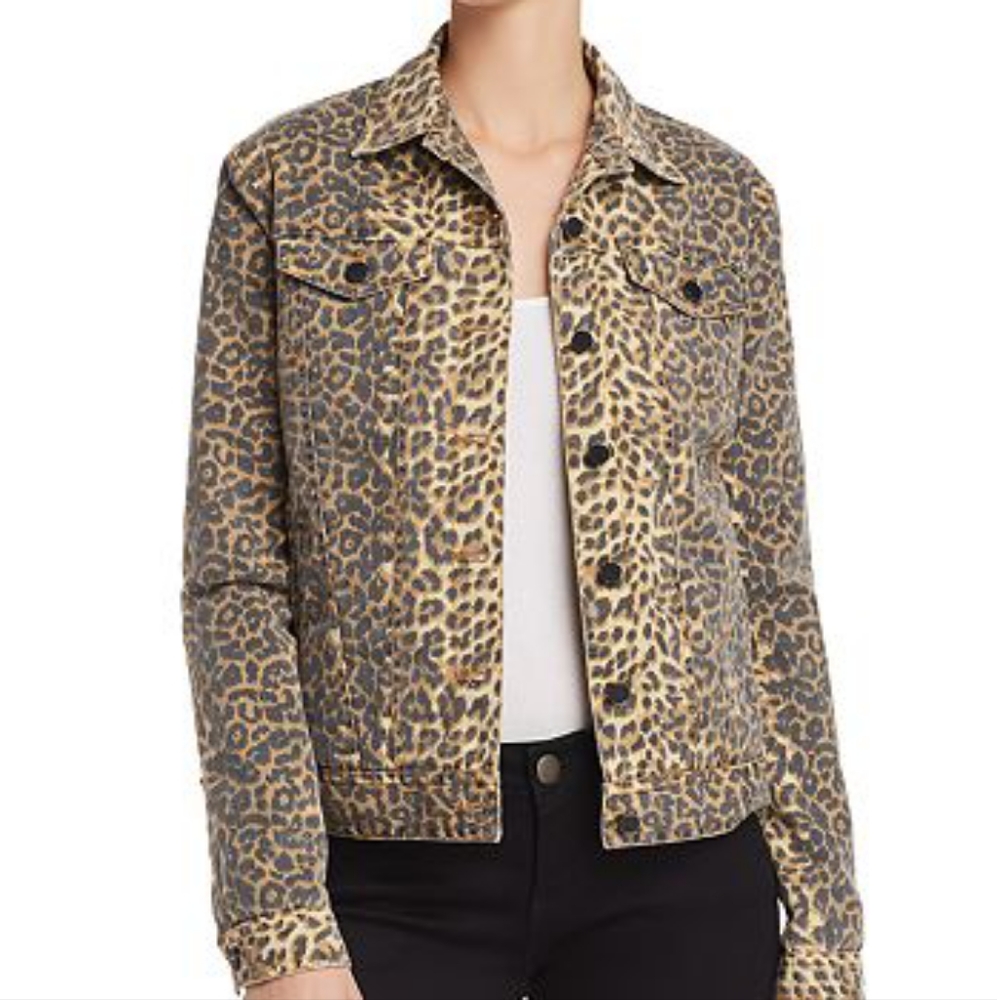 Atm Leopard Print Denim Jacket - image 1